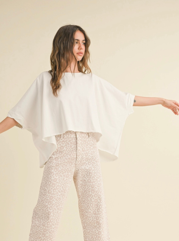 Bye and Wash Oversized Top- White