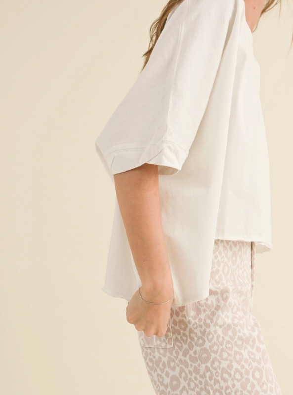 Bye and Wash Oversized Top- White