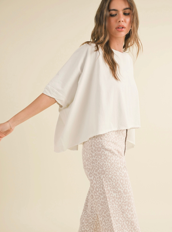 Bye and Wash Oversized Top- White