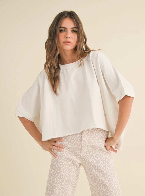 Bye and Wash Oversized Top- White