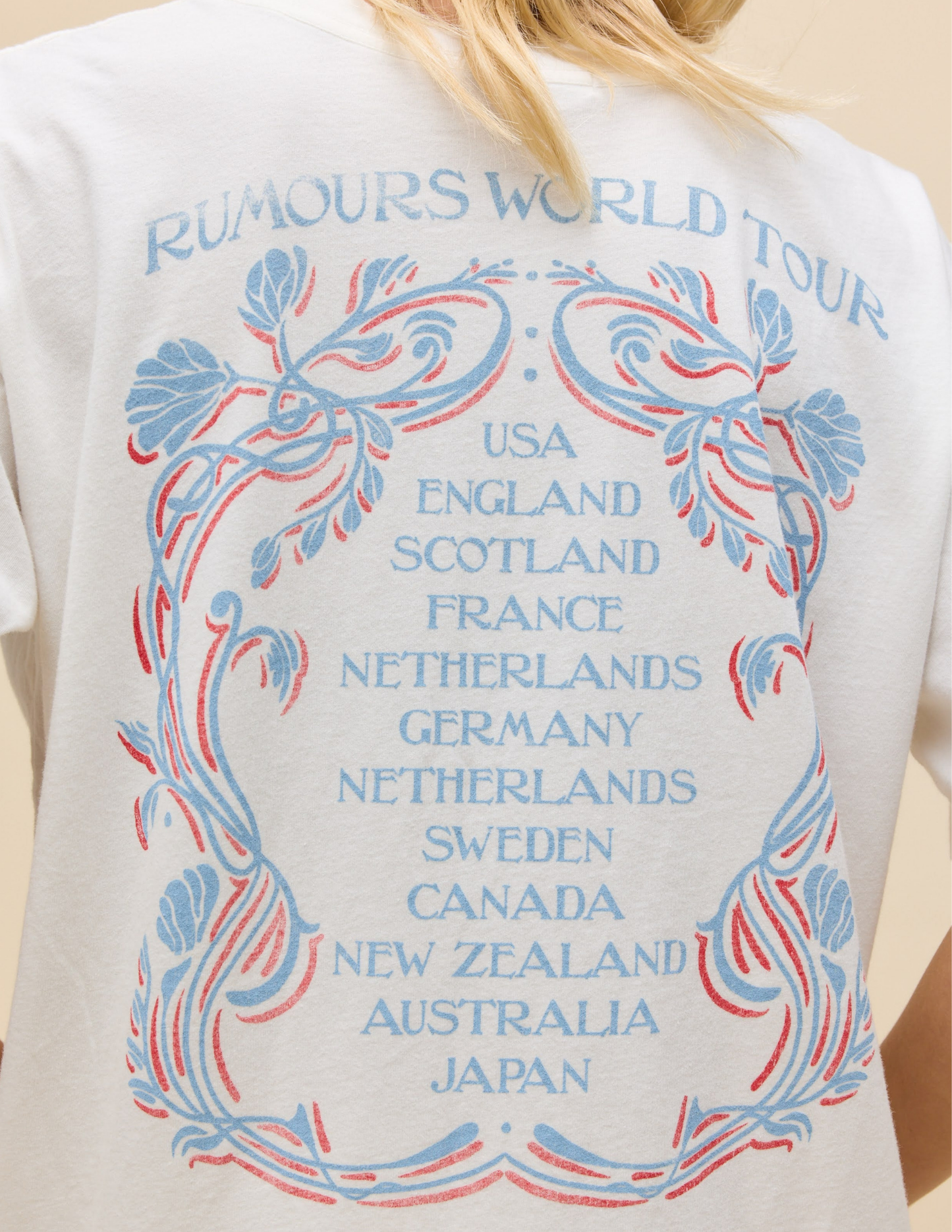 Fleetwood Mac World Tour '77 Merch Tee- Vintage White