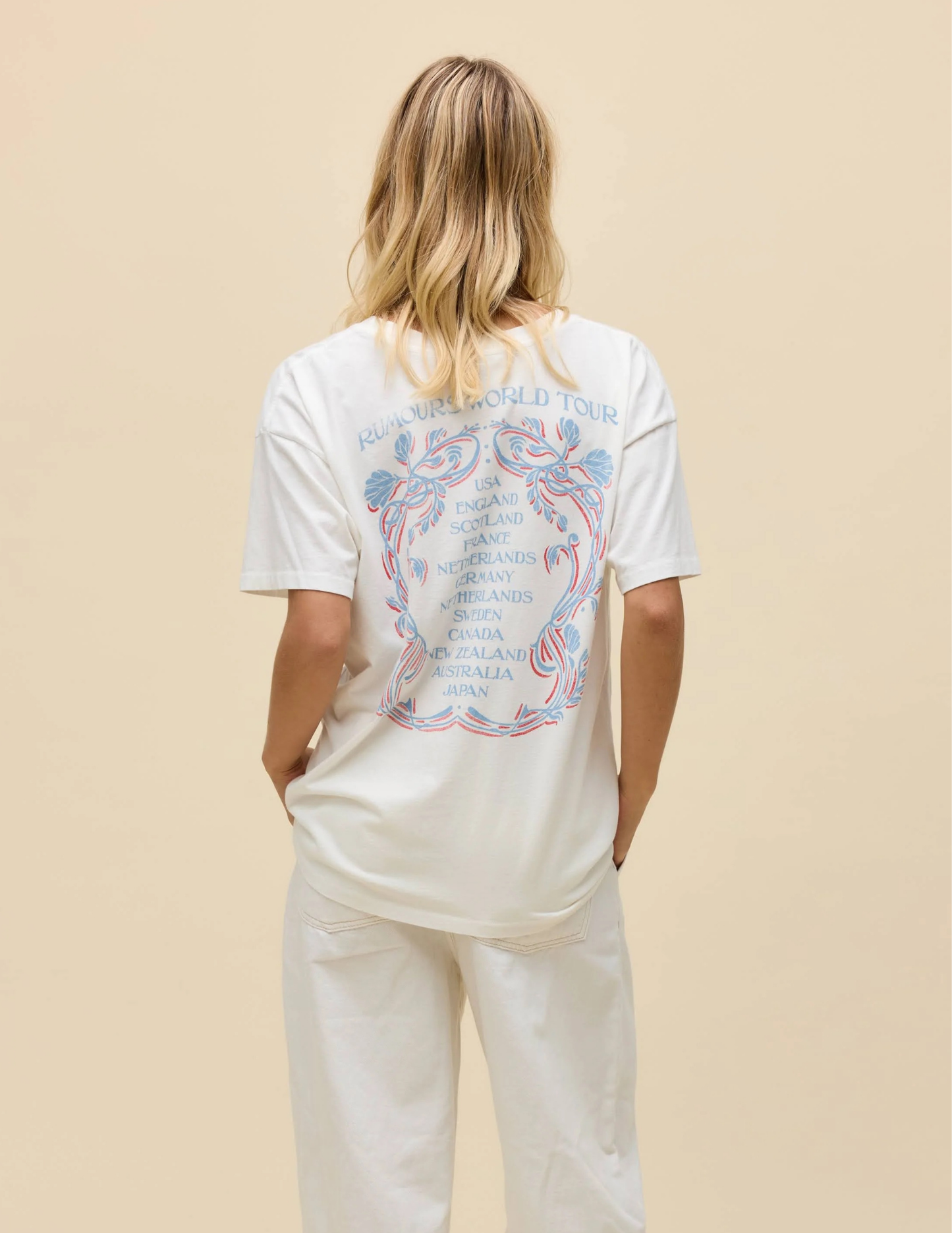 Fleetwood Mac World Tour '77 Merch Tee- Vintage White