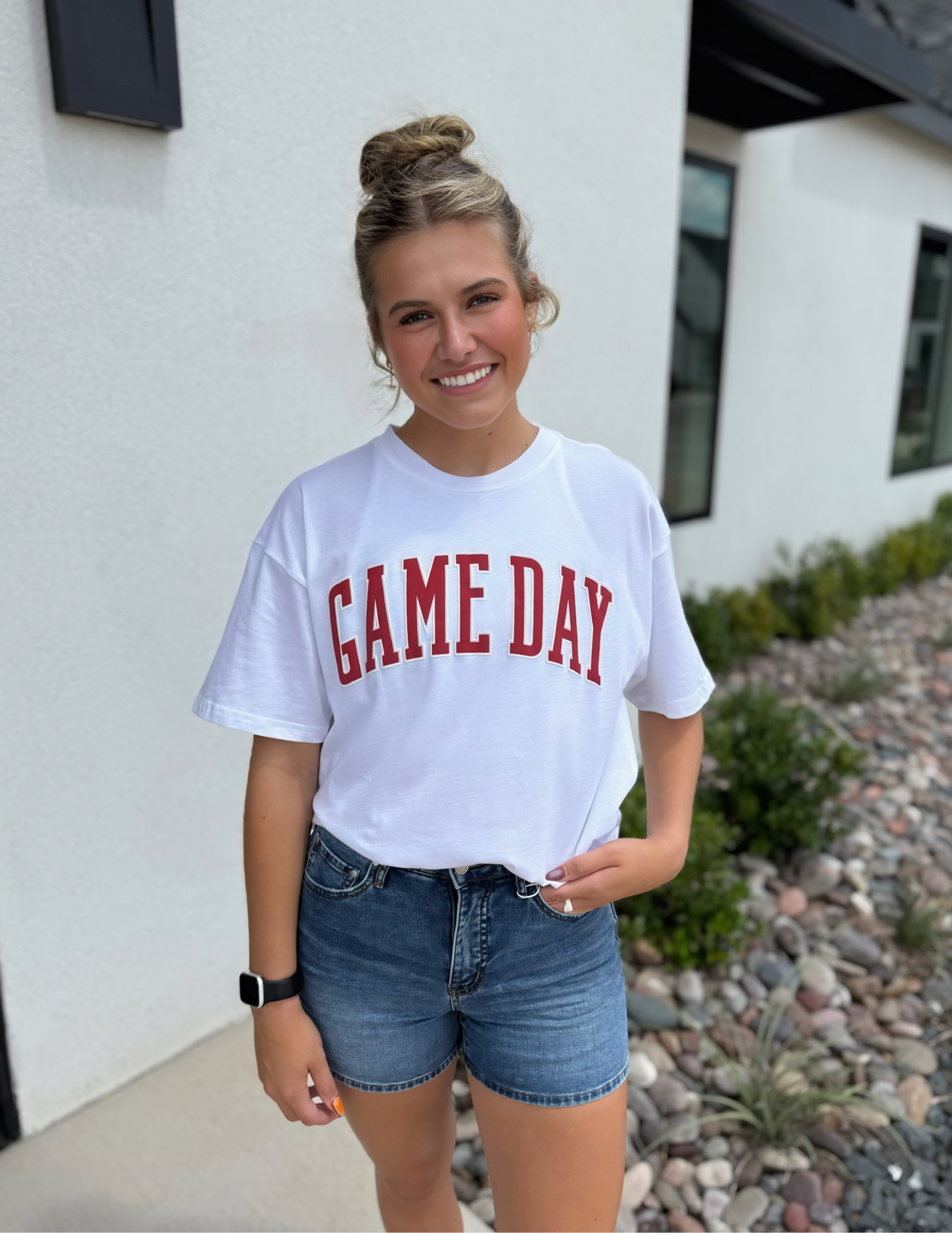 Game Day Crop Top- White