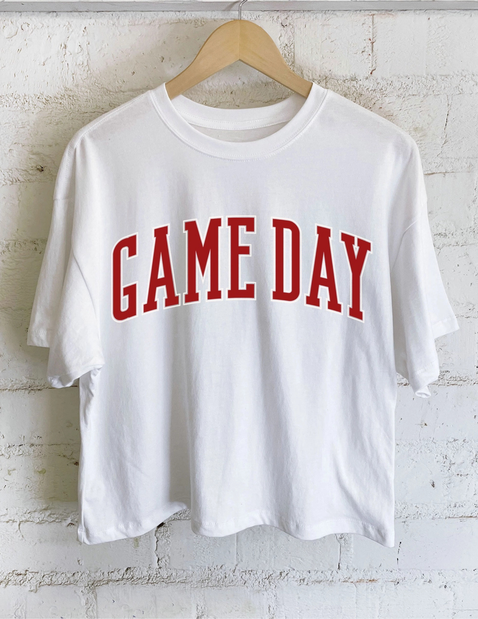 Game Day Crop Top- White - Tres Chic Boutique