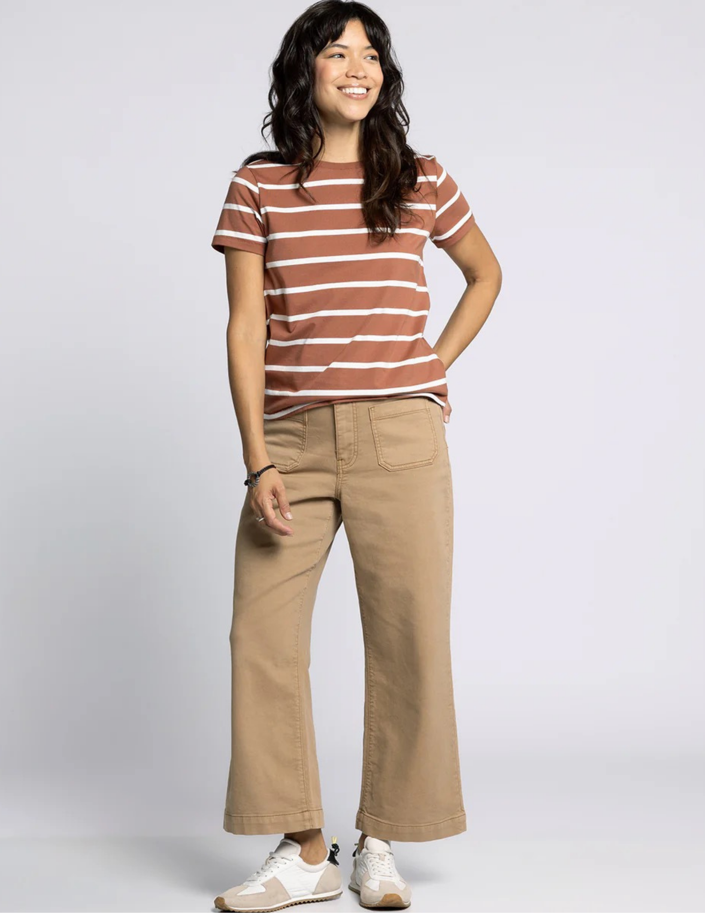 Asher Tee- Brown and White