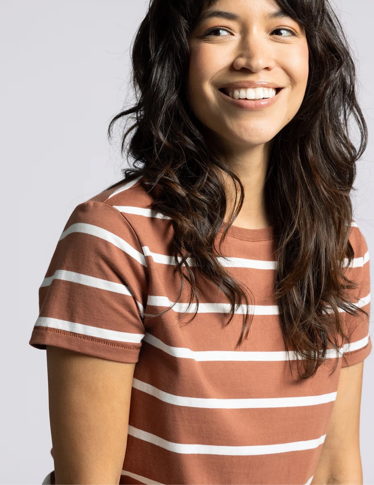 Asher Tee- Brown and White