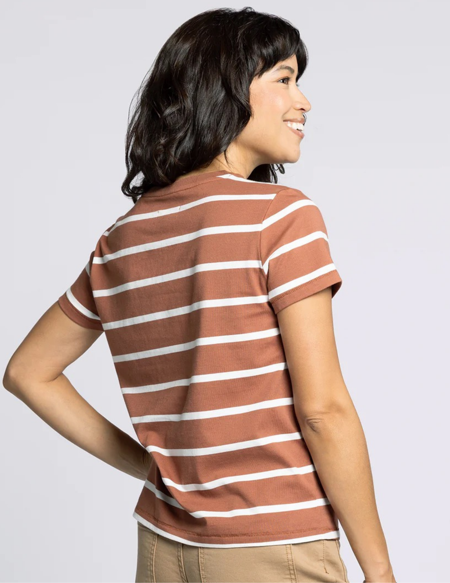 Asher Tee- Brown and White