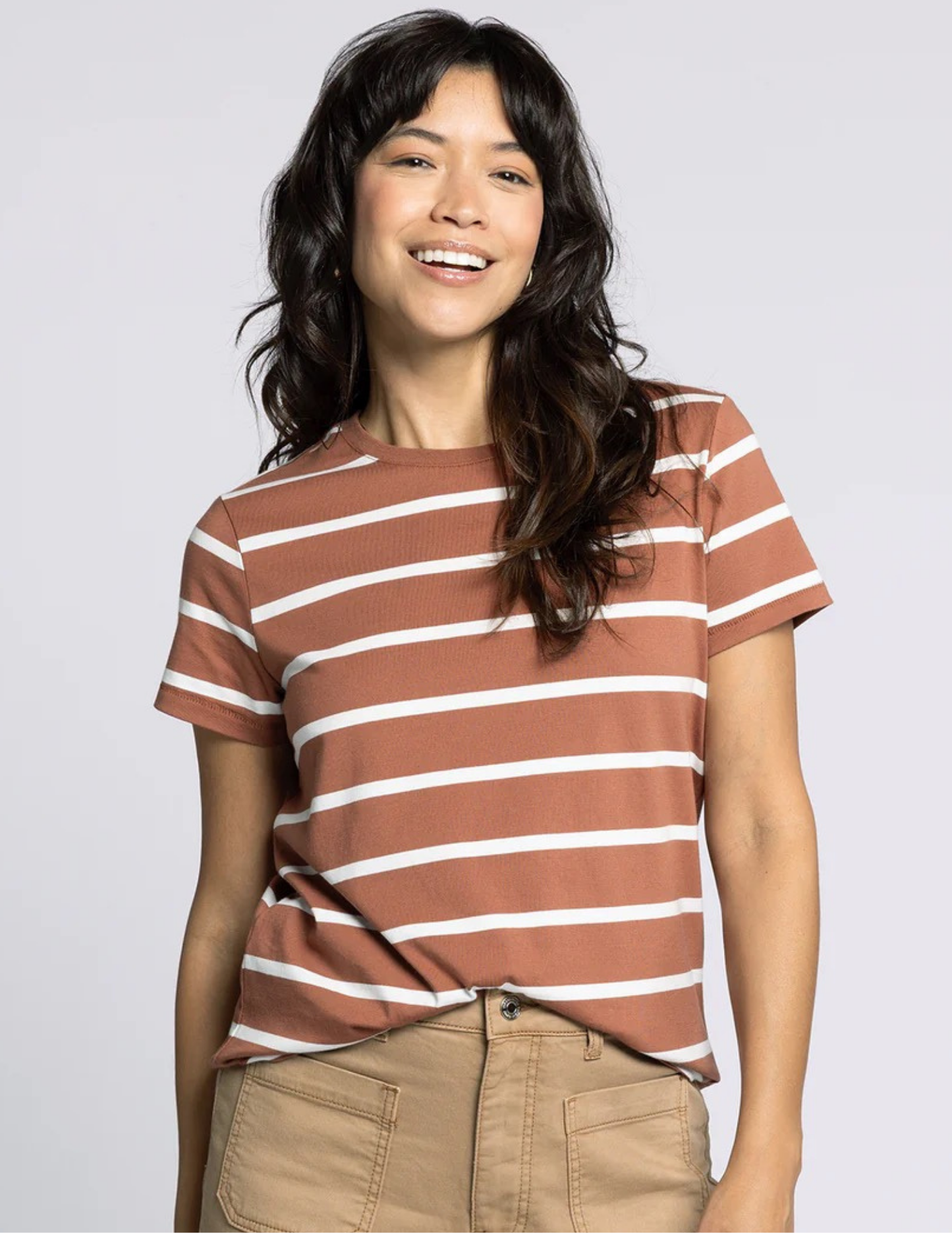 Asher Tee- Brown and White
