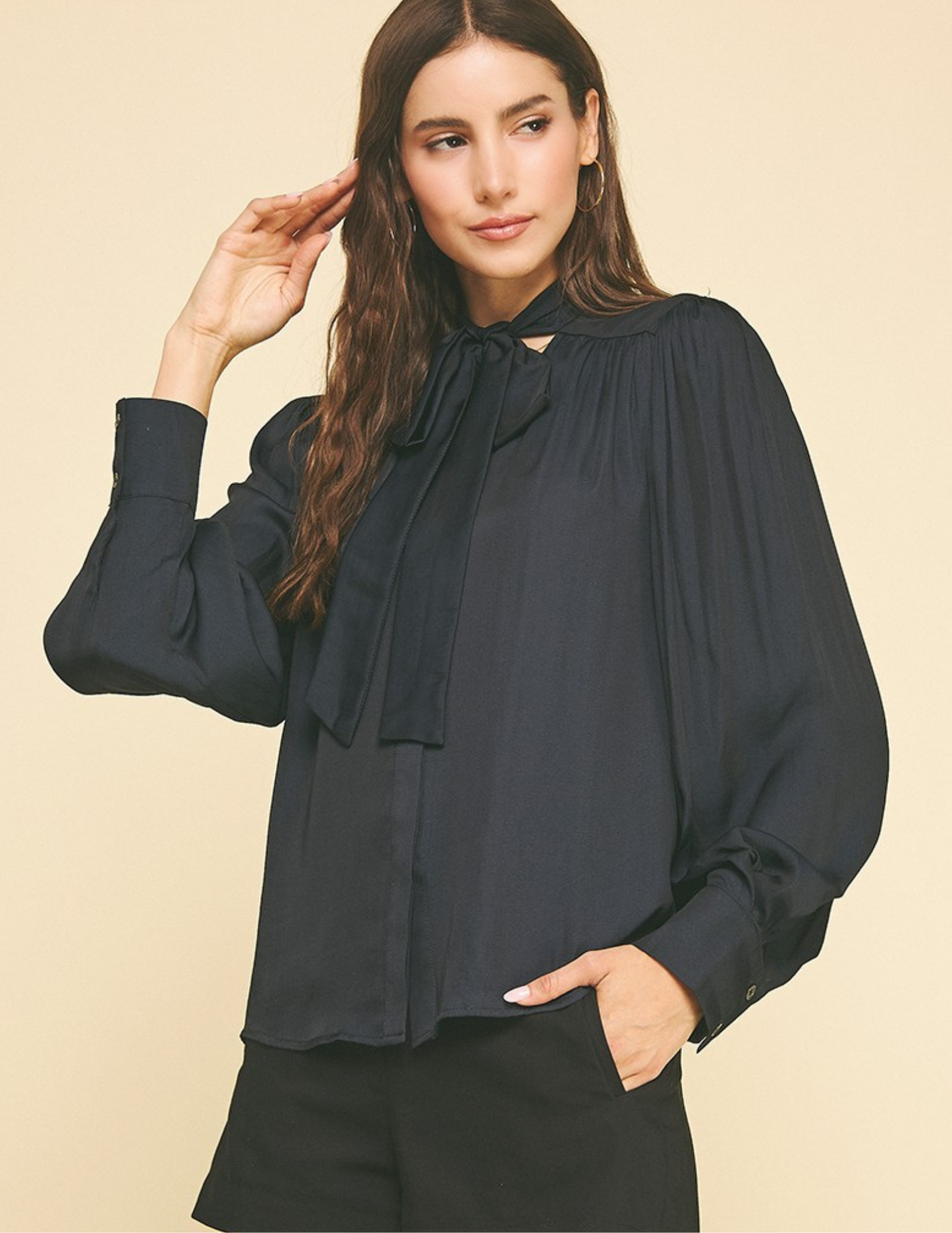 All Business Button Down Top- Ink