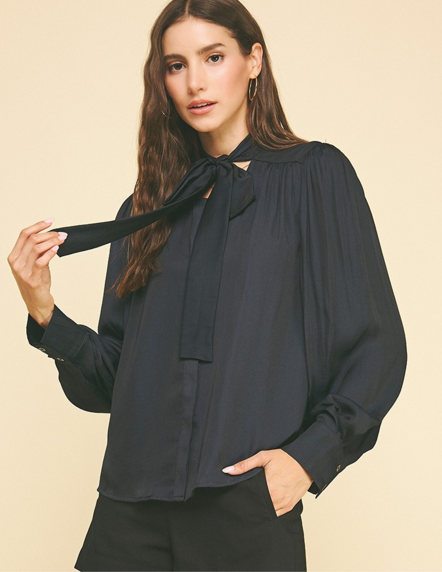 All Business Button Down Top- Ink