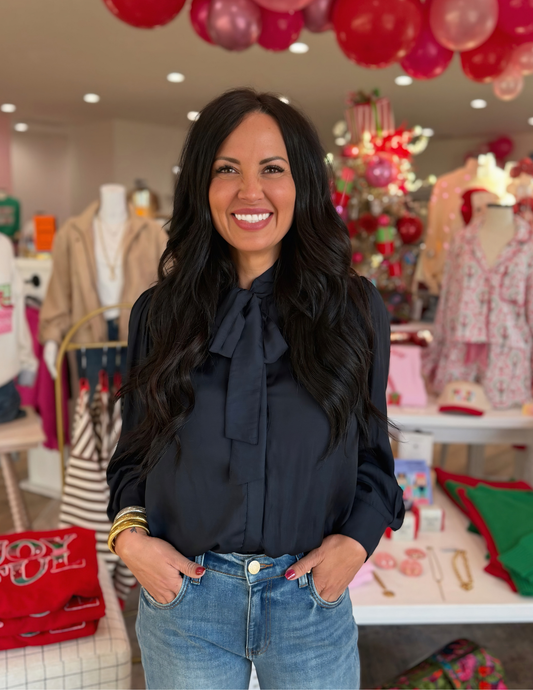 All Business Button Down Top- Ink