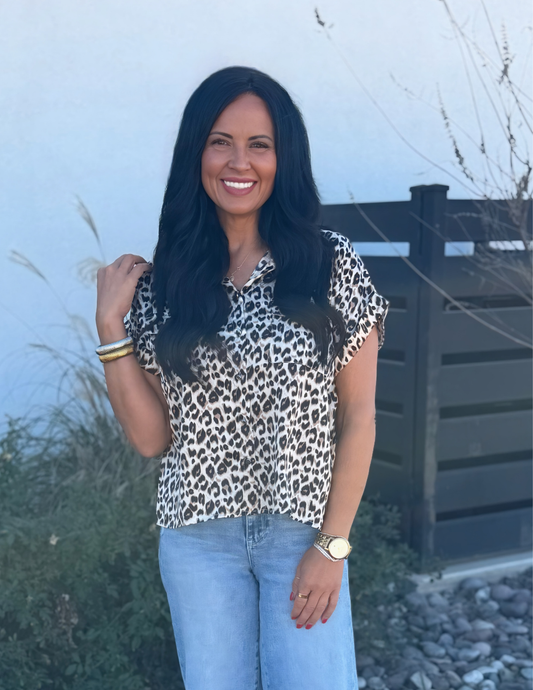 Animal Print Button Up