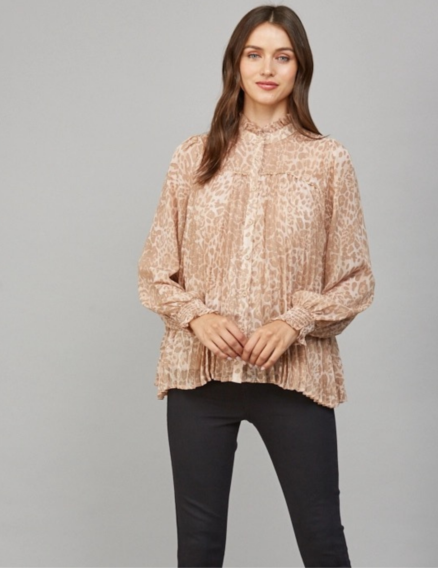 Animal Print Chiffon Top