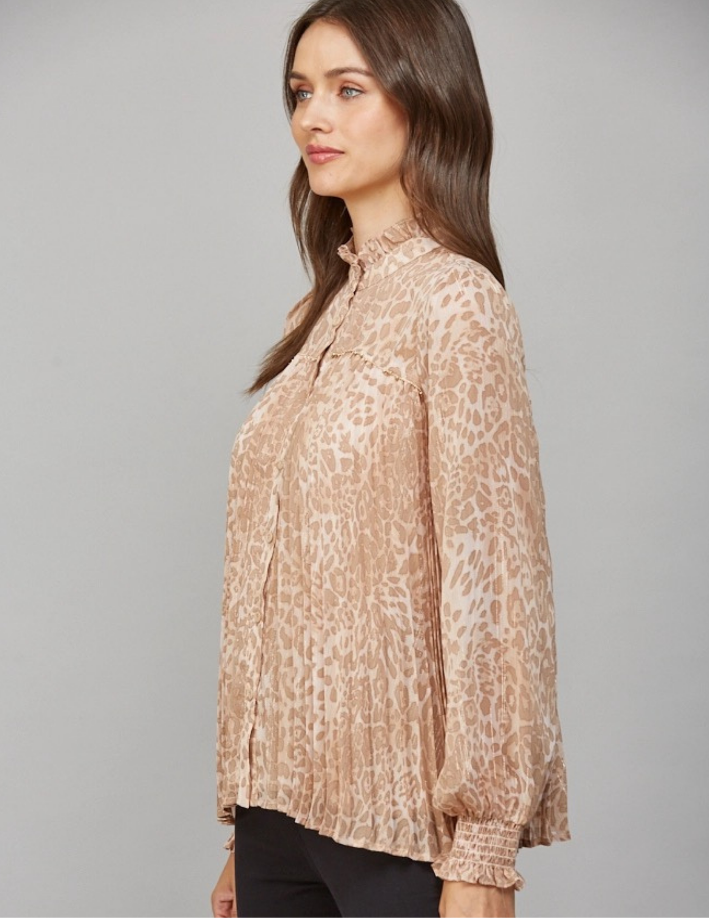 Animal Print Chiffon Top