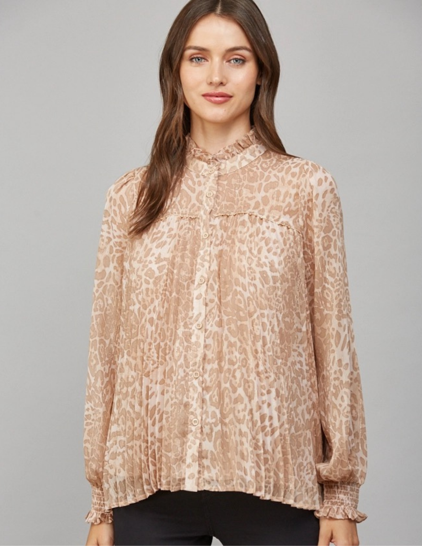 Animal Print Chiffon Top