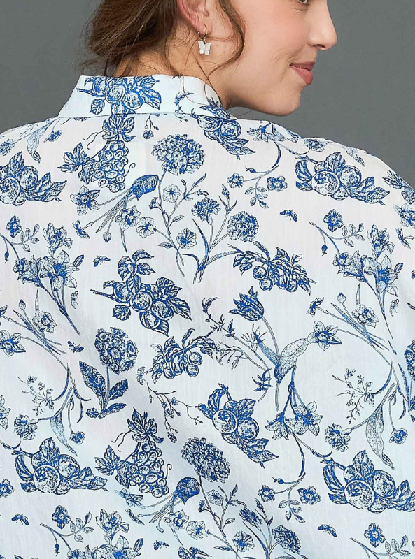 Blue Floral Print Top