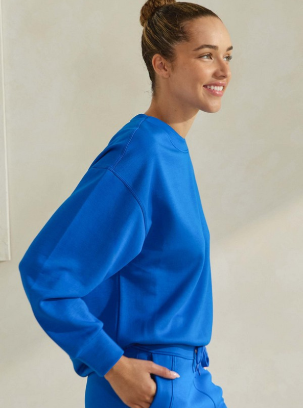 Blue Scuba Sweatshirt - Tres Chic Boutique