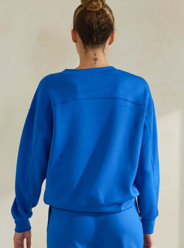 Blue Scuba Sweatshirt - Tres Chic Boutique