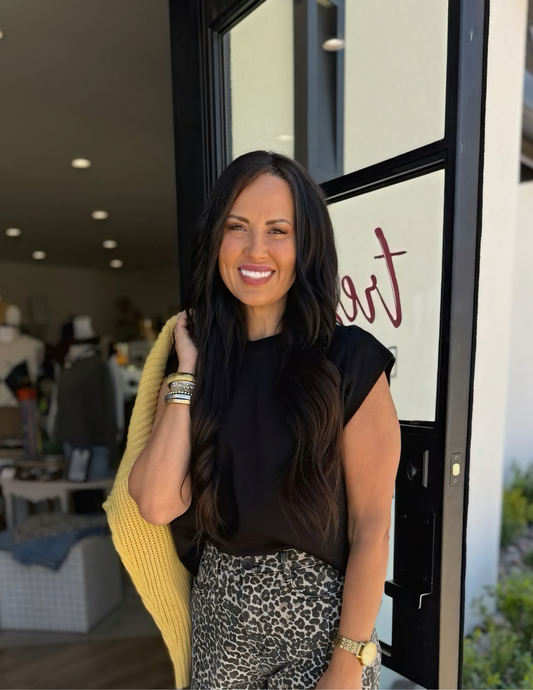 Carmen Cap Sleeve Top- Black - Tres Chic Boutique