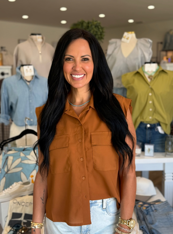 Cecily Utility Top- Earthy Brown