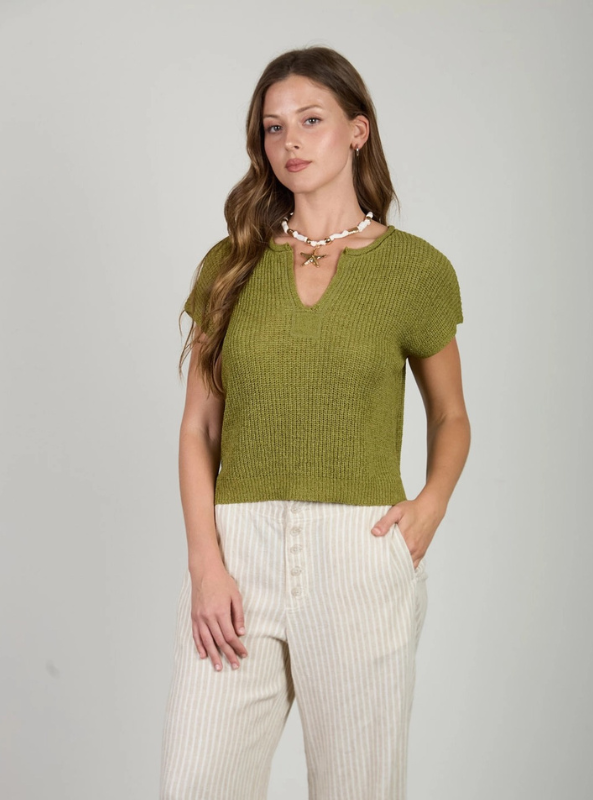 Cleo Knit Top- Kiwi