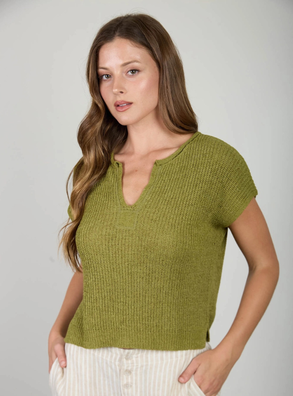 Cleo Knit Top- Kiwi