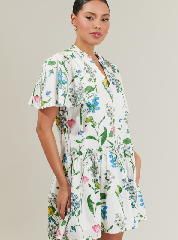 Clove Garden Floral Rock A By Trapeze Mini Dress