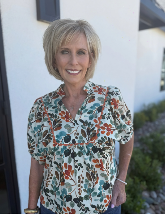 Fall Foliage Ecru Top