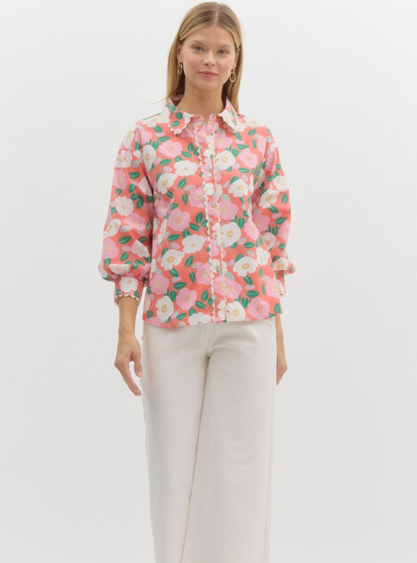 Floral Button Up Top