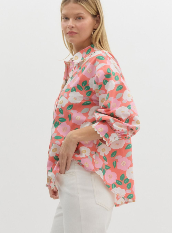 Floral Button Up Top