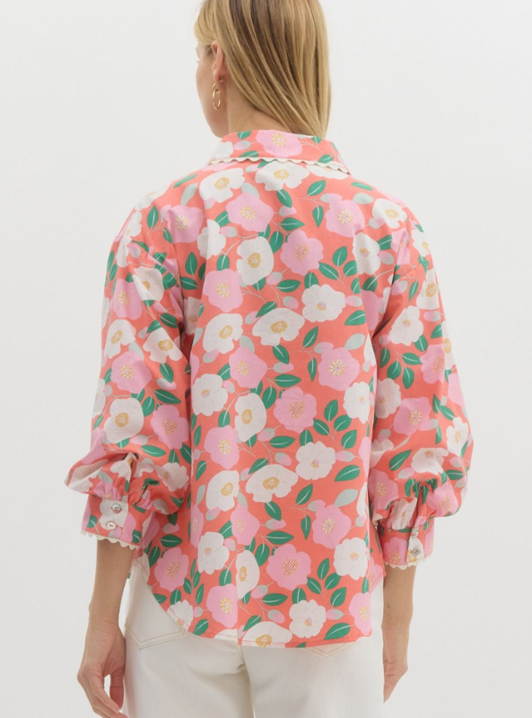 Floral Button Up Top