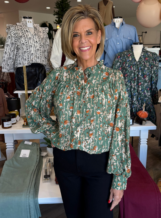 Floral Print Button Down Top - Tres Chic Boutique