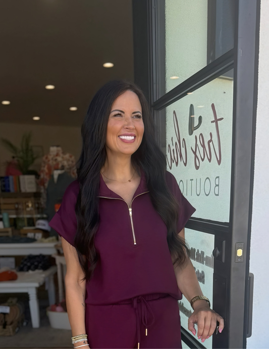 On The Go Burgundy Top