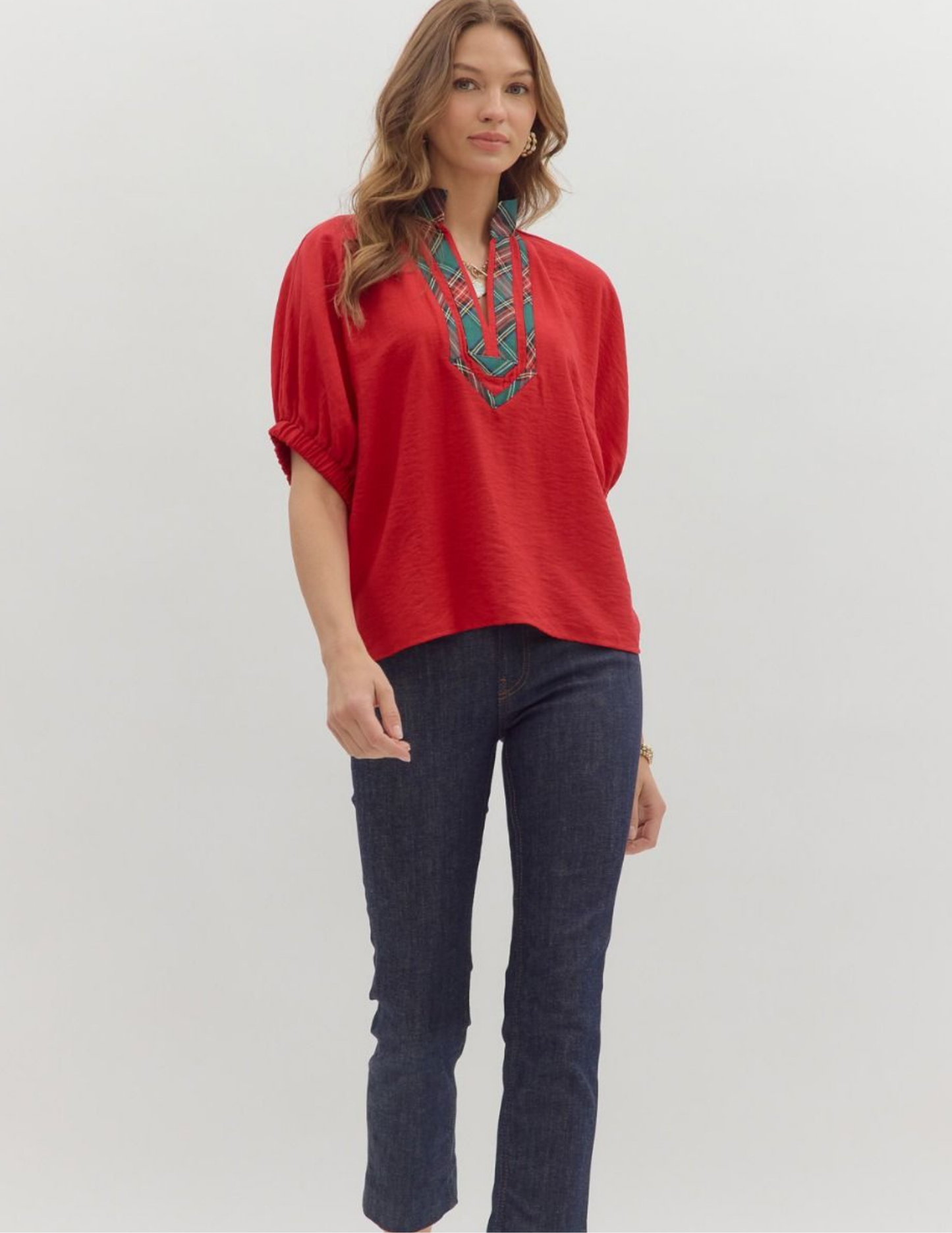 Red Dolman Top
