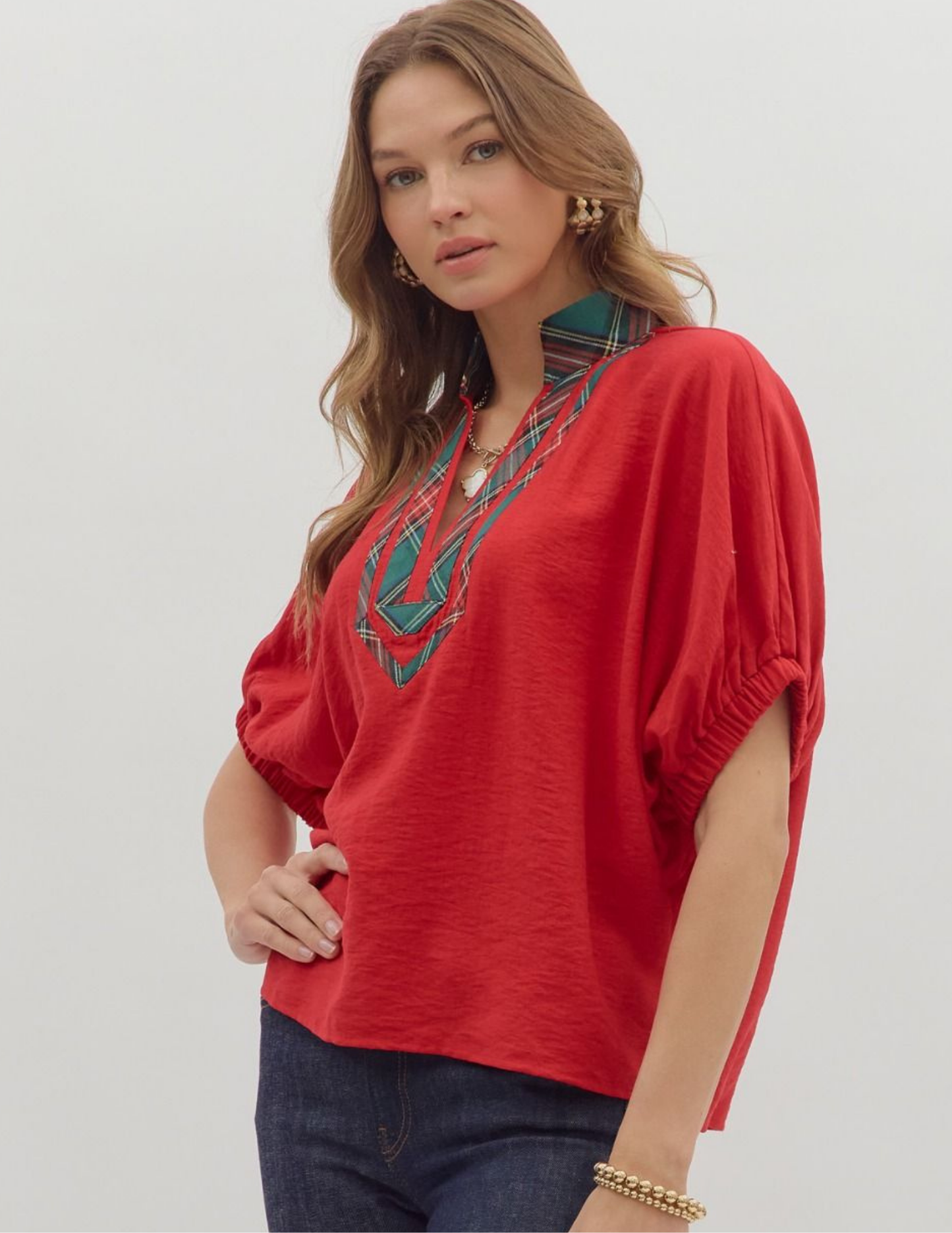 Red Dolman Top