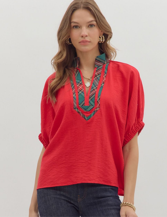 Red Dolman Top