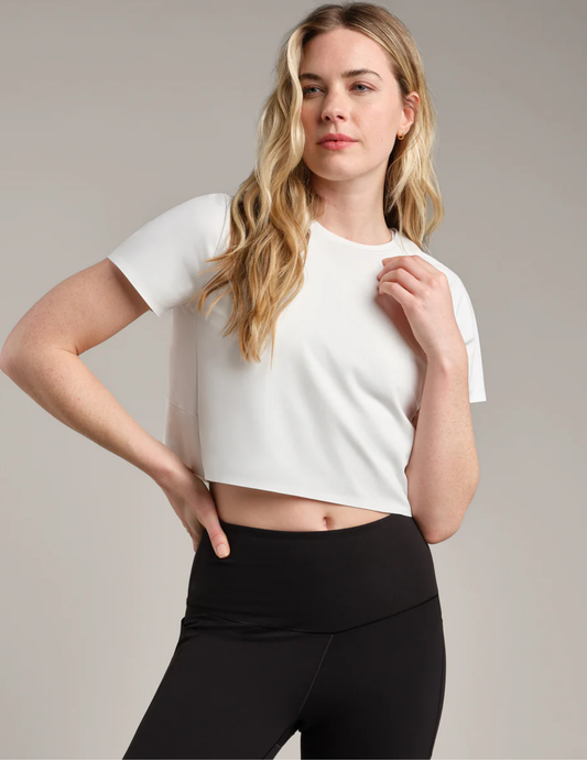 Rhone Apparel-Serene Cropped Short Sleeve- Snow White