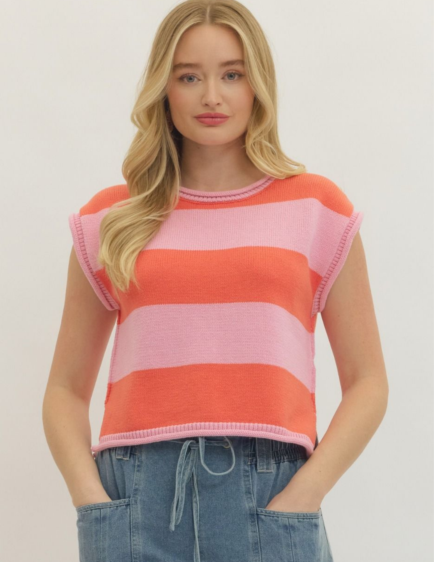 Striped Cap Sleeve Top
