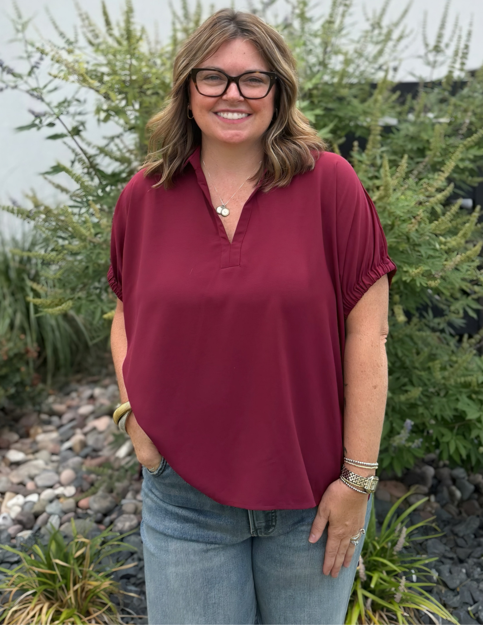 Solid Go To Tunic- Burgundy - Tres Chic Boutique