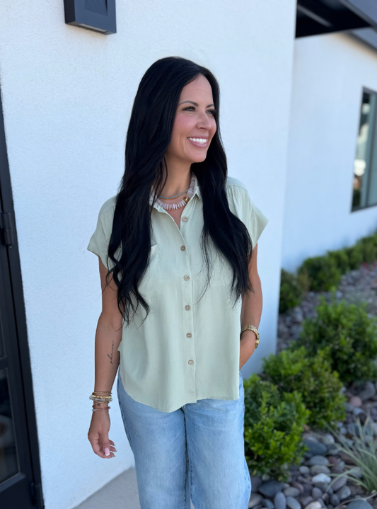 The Briar Blouse- Light Olive