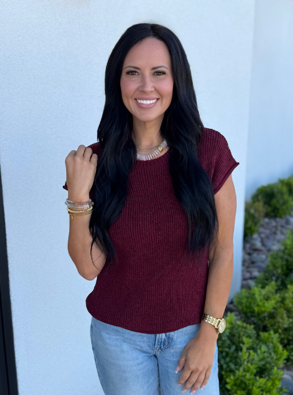 The Colette Top- Burgundy