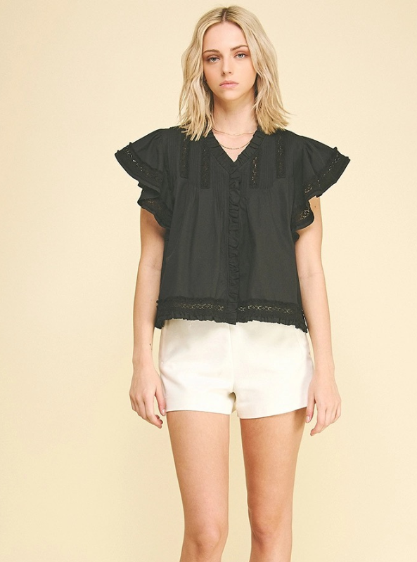The Evangeline Blouse- Black