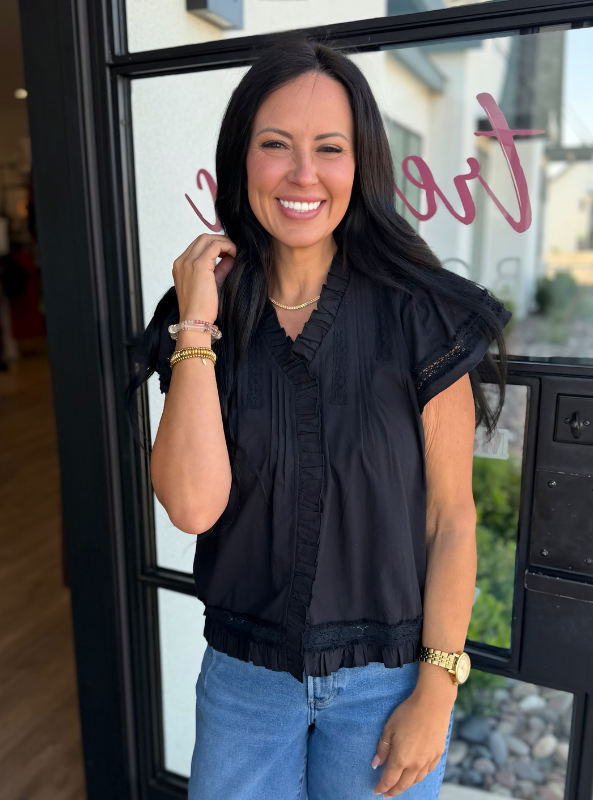 The Evangeline Blouse- Black