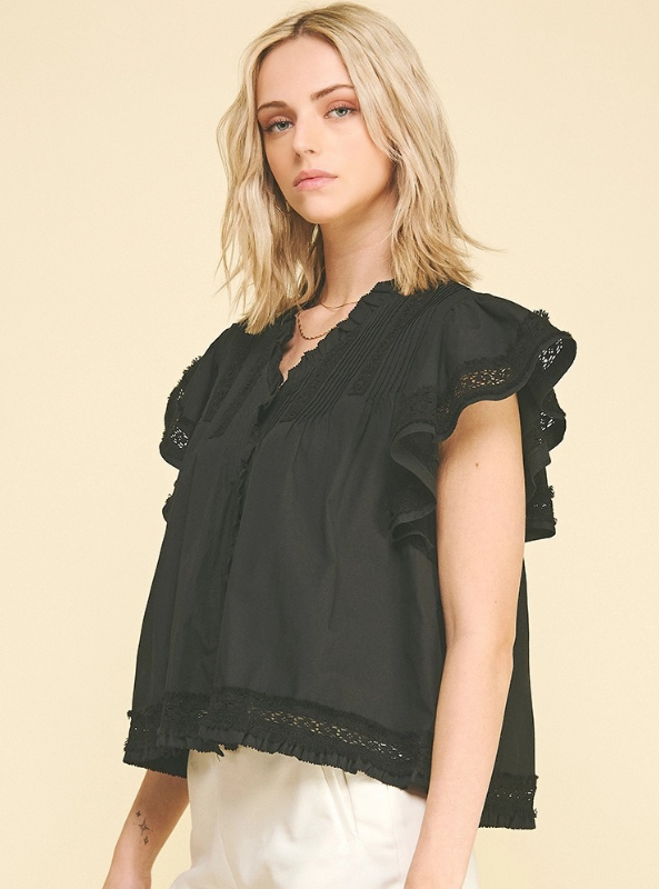 The Evangeline Blouse- Black