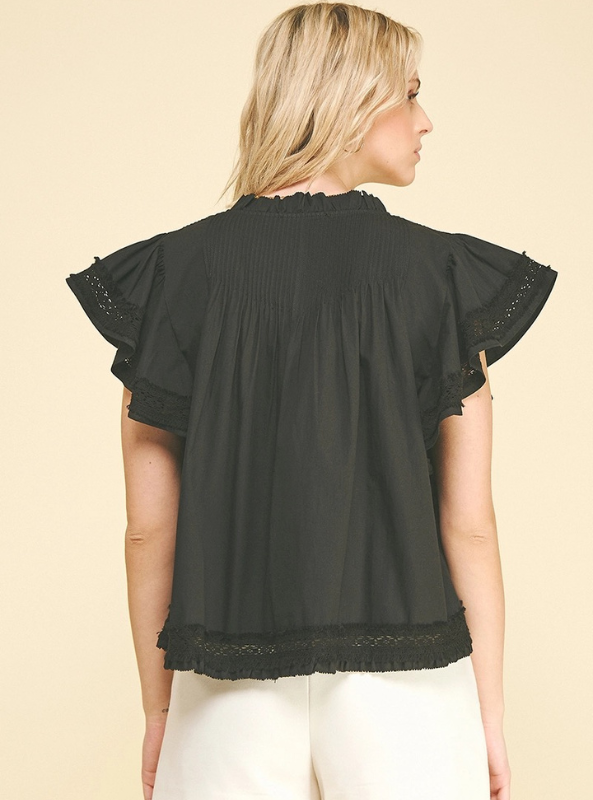 The Evangeline Blouse- Black