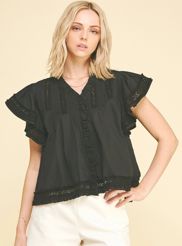The Evangeline Blouse- Black
