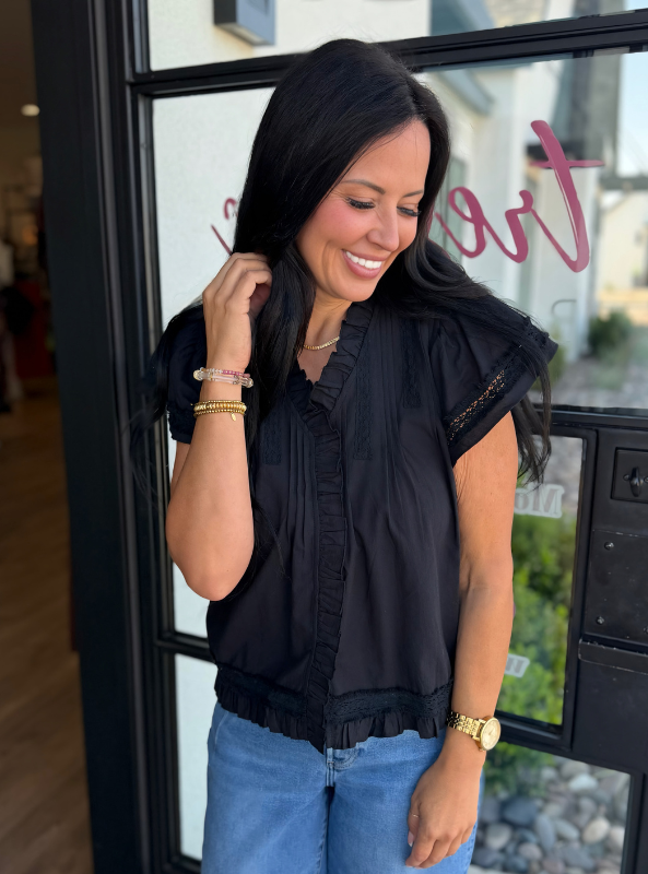 The Evangeline Blouse- Black