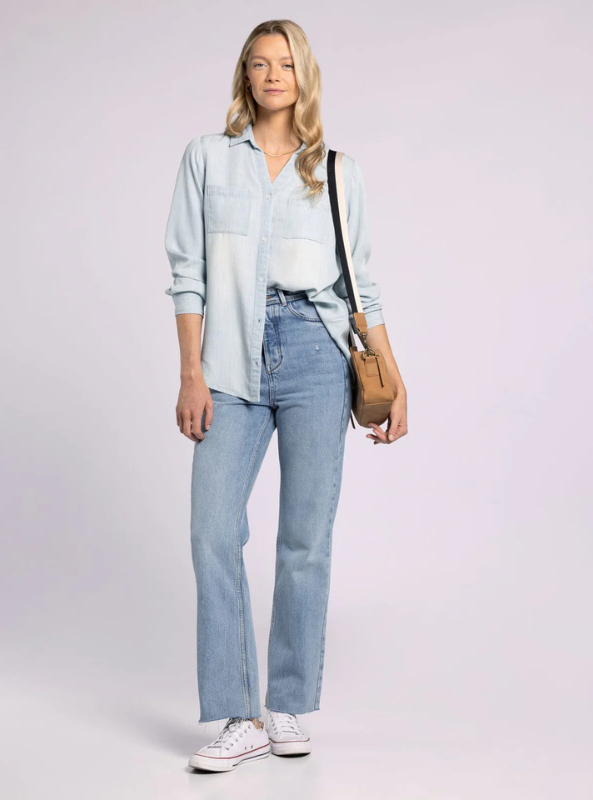 Ginger Denim Top- Mia Wash