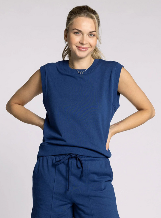 Paulie Top- Navy Peony