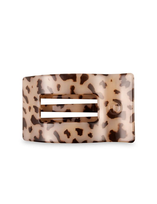 Flat Rectangle Hair Clip - Blonde Tortoise - Medium